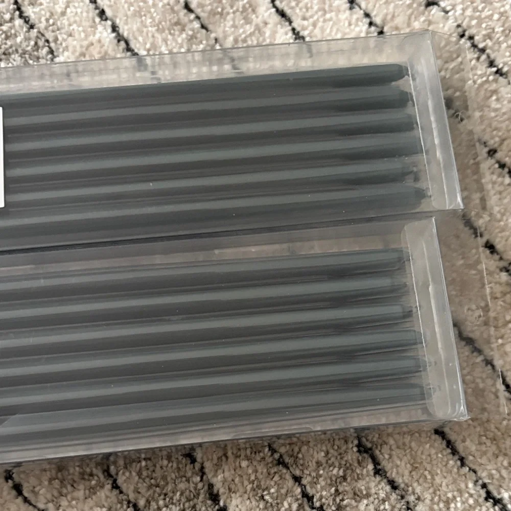Lot of 2 Unscented Ashland Green Christmas Holiday Taper Candles - 12 per Box